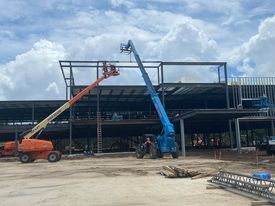 cranes working on the construction at Coastal Orthopedics at sr64-east