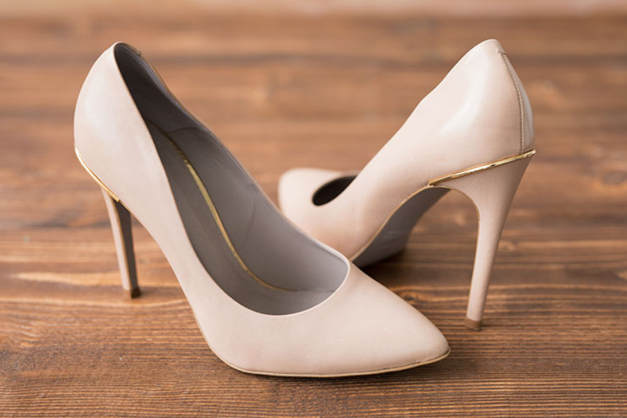 Close up of womens high-heel shoes