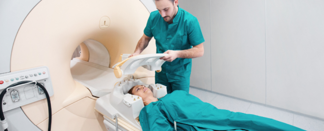 woman going into MRI machine