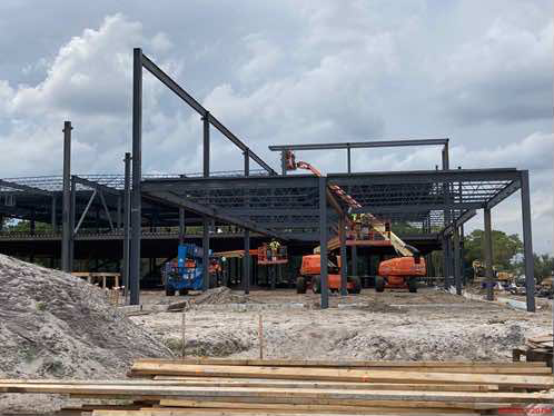 frame of building of future location for Coastal Orthopedics at sr64-east