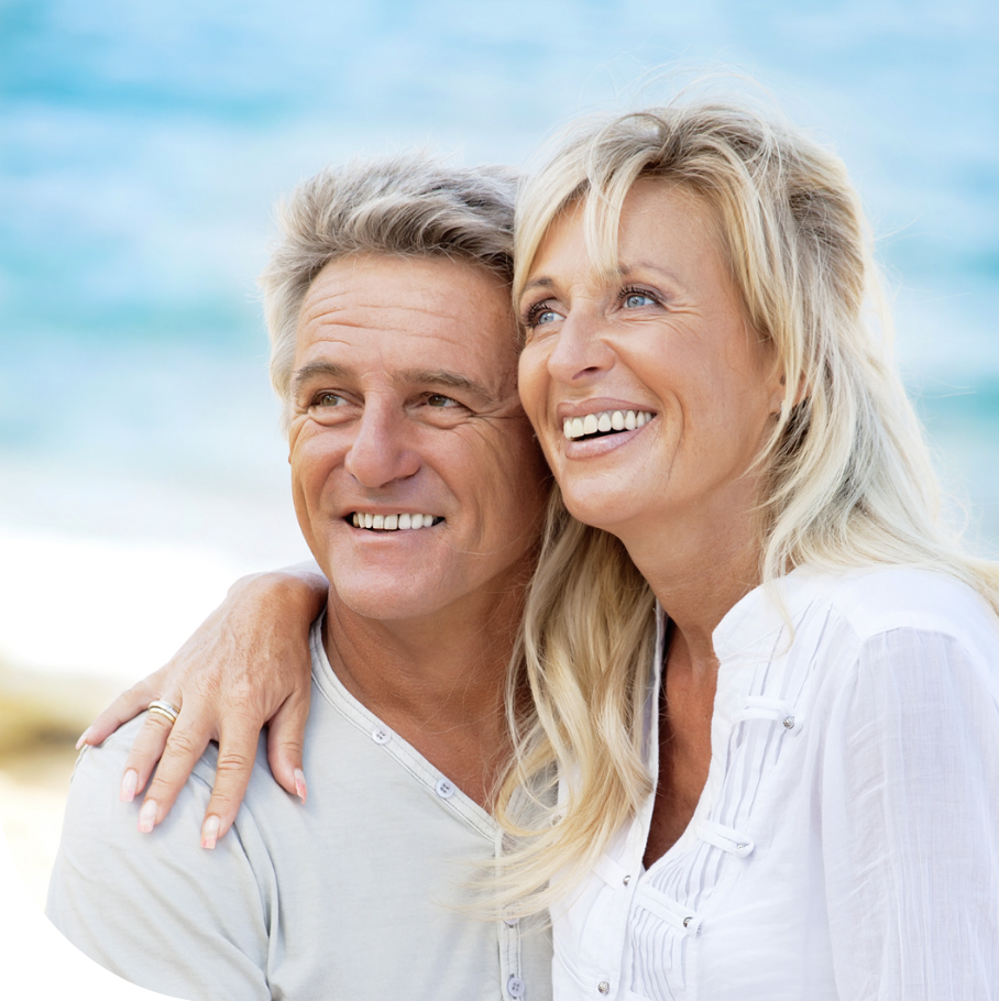 Couple embracing each other at the beach